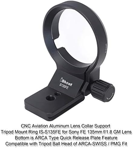 CNC İşlenmiş Havacılık Alüminyum Kamera Lens Yaka Tutucu tripod bağlama aparatı Halka Sony FE 135mm f / 1.8 GM Lens
