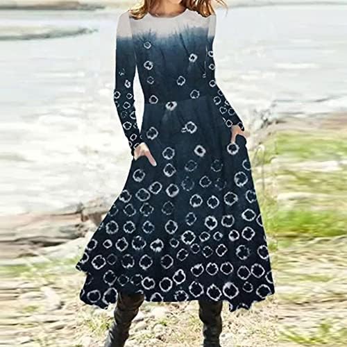 NOKMOPO Sonbahar Elbiseler Kadınlar için 2022 kadın Sonbahar ve Kış Rahat İnce Uzun Kollu Düz Renk Yünlü Kumaş Elbise