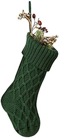 XİNdream Örgü Noel Çorap, 1 ADET 15 inç Noel Çorap Şömine Asılı Dekorasyon, rustik Şeker hediye Çantası Aile Tatili