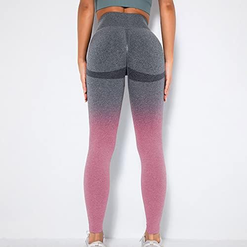 Egzersiz Tayt Kadınlar için Degrade Yüksek Belli Joggers Karın Kontrol Yumuşak Spor Yoga Pantolon Sıska Dikişsiz Ganimet