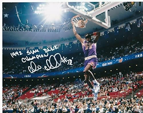CEDRİC CEBALLOS PHOENİX SUNS 1992 SMAÇ ŞAMPİYONU AKSİYON İMZALI 8x10-İmzalı NBA Fotoğrafları