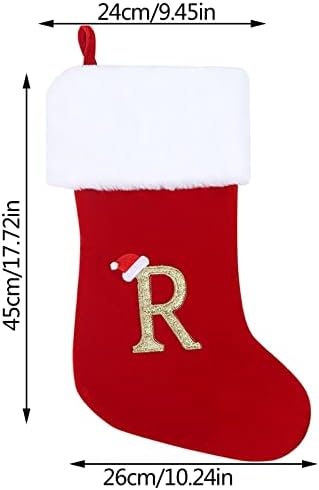 Monogram Noel Çorap Çorap Klasik Kişiselleştirilmiş Çorap Dekorasyon için Aile Tatil Sezonu Karakter Alfabe Noel Çorap