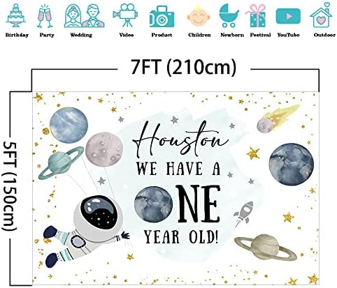 Mocsıcka Dış Uzay Ilk Doğum Günü Zemin Galaxy Mavi Gezegenler Çocuk 1st Doğum Günü Arka Plan Houston Astronot Ilk