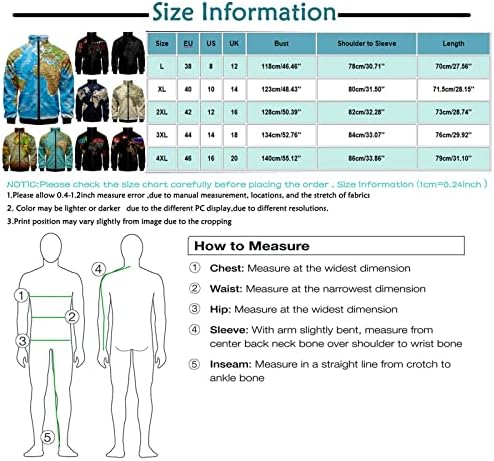 Erkek 3D Baskı Uzun Kollu Zip Hırka Ceket Moda Ayakta Yaka Ceket Tops