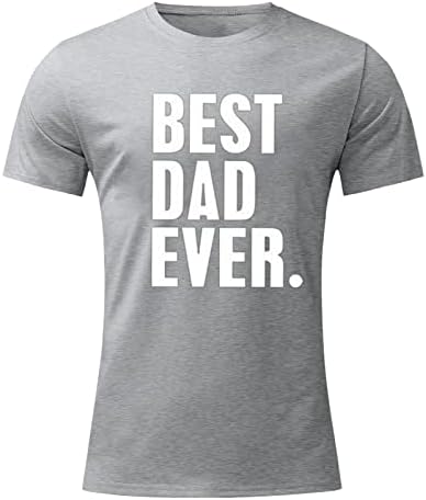 UBST babalar Günü erkek T-Shirt, Yaz Kısa Kollu Mektup Baskı Slim Fit Temel Üstleri Crewneck Casual Tshirt Baba için