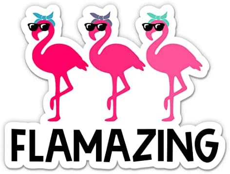 Flamazıng Sevimli Flamingo İnanılmaz Sticker-3 laptop etiketi - Su Geçirmez Vinil Araba, Telefon, Su Şişesi-Pembe