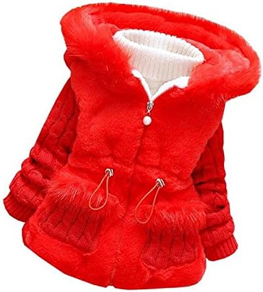 Jojobaby Bebek Kız Bebek Kış Örme Kürk Kabanlar Palto Snowsuit Giyim Ceketler