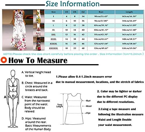 ıQKA Kadın Artı Boyutu Maxi Elbise Çiçek Baskı Kolsuz V Boyun Tankı Elbiseler Rahat Gevşek Tatil Plaj Sundress S-5XL