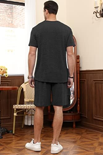 Lexiart erkek Rahat 2 Parça Kıyafetler-Atletik Eşofman Yaz Kısa Spor Egzersiz Seti
