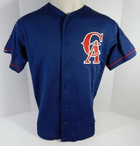 1993-96 California Angels 38 Oyun Kullanılmış Mavi Forma Vuruş Uygulaması DP14471 - Oyun Kullanılmış MLB Formaları