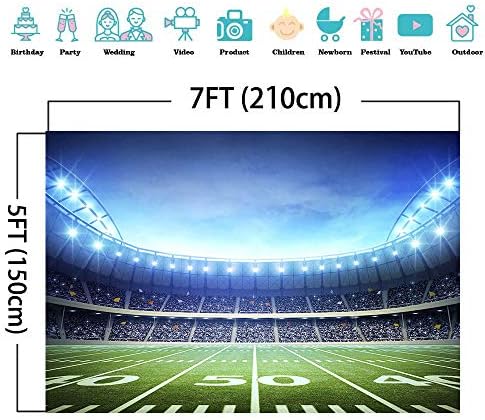 Futbol Stadyumu Temalı Futbol Zemin Fotoğraf Bebek Duş Malzemeleri Vinil 7x5ft Spor Alanı Süper Kase Çocuk Doğum Günü