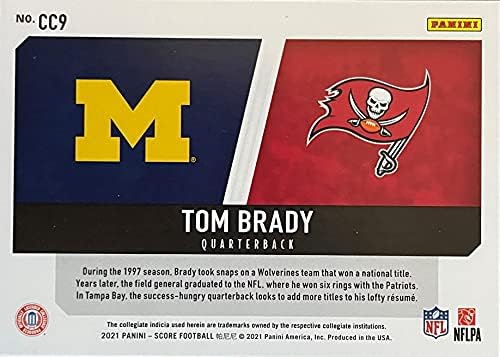YENİ 2021 Panini Puanı TOM BRADY Futbol Ekleme Kartı Üniversite Şampiyonları-Michigan / Tampa Bay Buccaneers