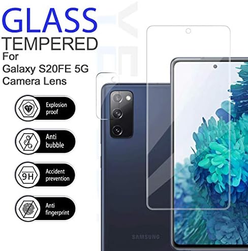 YEYEBF tarafından Galaxy S20 FE HD Temizle Temperli Cam Ekran Koruyucu + Kamera Lens Koruyucuları, [2+2 Paket] [3D