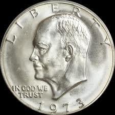 1 ABD Eisenhower IKE $1 Dolar Para Serisi 1973 Anahtar Tarih