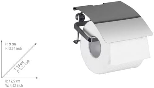 WENKO 22789100 Premium Tuvalet Kağıdı Tutucusu, 4,9 x 3,5 x 5,1 inç, Parlak