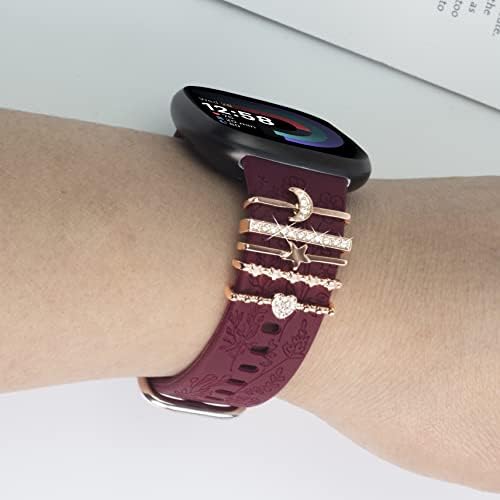 Saat kayışı takılar (bant dahil) Fitbit Sense / Sense 2 / Versa 4 / Versa 3 ile uyumlu, kadınlar için takılar ile