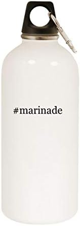 Molandra Ürünleri marinade-Karabinalı 20oz Hashtag Paslanmaz Çelik Beyaz Su Şişesi, Beyaz