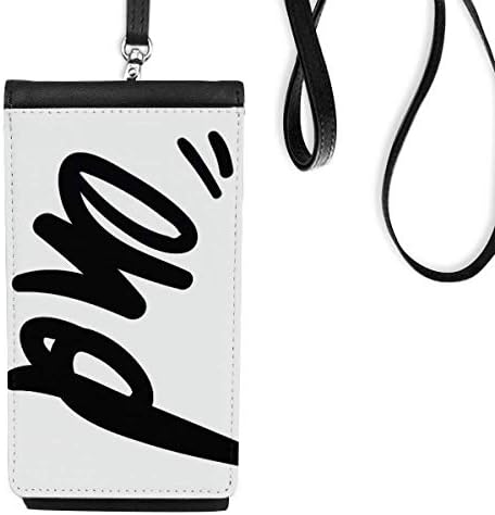Son komik alıntı el yazısı tarzı telefon cüzdan çanta Smartphone asılı suni deri siyah
