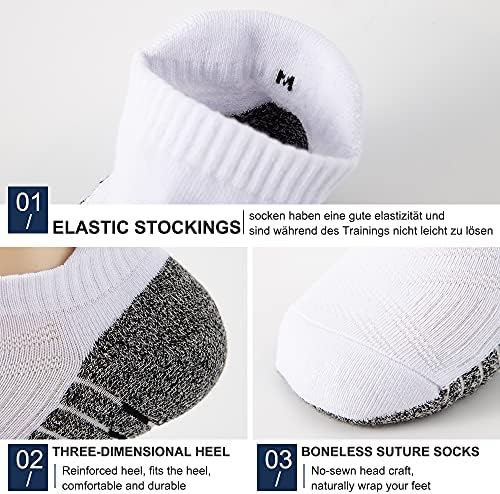 Erkek Koşu Çorapları, 6 Pairs Yumuşak Ter emici Pamuklu Çorap, Atletik Ayak Bileği spor çorapları Erkekler Kadınlar
