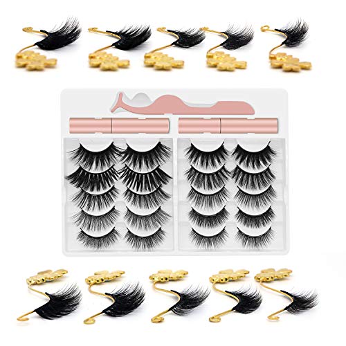 Eyeliner ile Manyetik Kirpikler 10 çift Yeniden Kullanılabilir Manyetik Kirpik Kiti Ücretsiz 2 Tüp Manyetik Eyeliner
