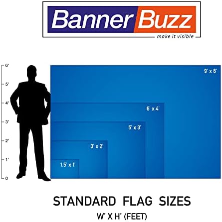 BannerBuzz İsrail Bayrağı Örme Kumaş 90 GSM-Hafif, Parlak ve Canlı Renkler, Pirinç Grometler İç-Dış Mekan Amaçlı Kullanım