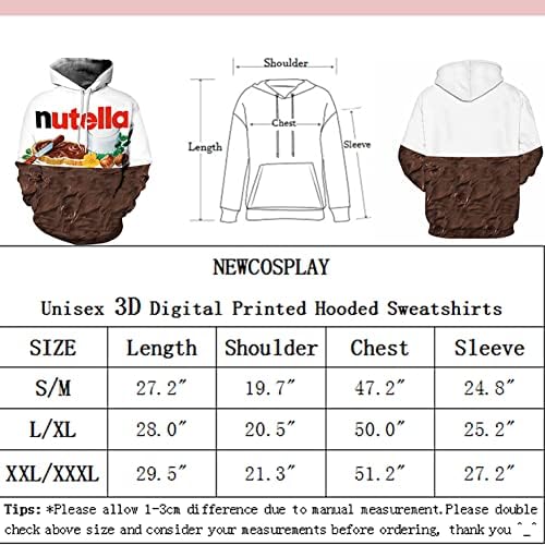 NEWCOSPLAY Unisex 3D Grafik Hoodies Erkekler için Gerçekçi Dijital Baskı svetşört Kapüşonlu Sweatshirt