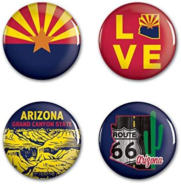 WinCraft Varış Noktası Arizona Eyaleti/Arizona Düğmesi 4 Paket 1 1/4 yuvarlakdevlet/Arizona Düğmesi 4 Paket 1 1/4