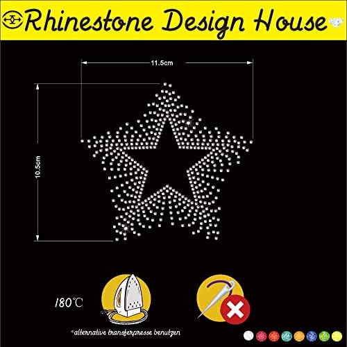 2 Parça Pentagram Kristal Rhinestone Demir-On Aplike Transferi DIY Yıldız Rhinestone T-Shirt Maske Transferi Çıkartması