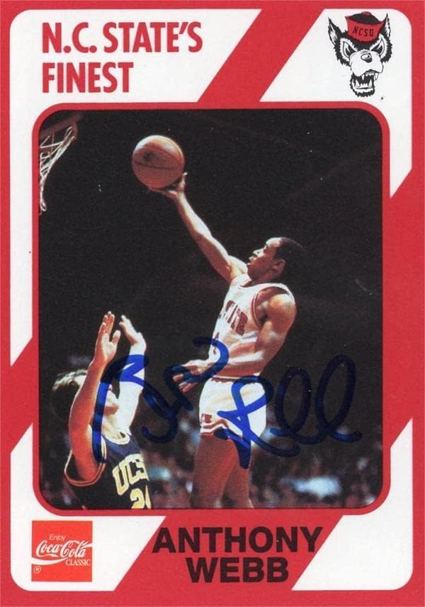 Spud Webb imzalı basketbol kartı (NC State Wolfpack) 1989 Kolej Koleksiyonu 133-İmzasız Basketbol Kartları