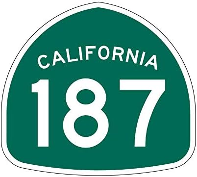 MR3Graphics California Eyalet Rotası 187 Sticker Çıkartması R1254 Otoyol İşareti Vinil Çıkartması Duvar Dizüstü Bilgisayar