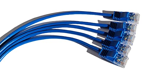 İnce CAT6A Ethernet Yama Kablosu, 1 FT (10'lu Paket, Mavi), 10 GB Yüksek Hızlı Ağ Kablosu-RJ45, Çıplak Bakır Tel,