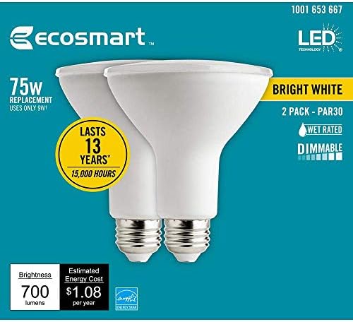 EcoSmart 75 Watt Eşdeğer PAR30 Kısılabilir Enerji Yıldızı Sel LED Ampul Parlak Beyaz (2'li Paket)