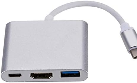 XXXDXDP 3 in 1 USB C Hub PD USB 3.0 Multiport Adaptörü USB 3.1 Tip C Erkek Uyumlu Adaptör (Renk: Beyaz-Meyve şeftali