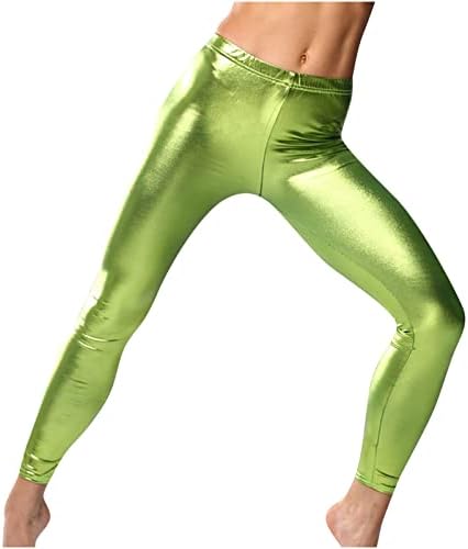 LMSXCT kadın Sıkı Suni Deri Tayt Pantolon, Seksi Renk Bloğu Yüksek Belli Tayt Spor Salonu Egzersiz Yoga Pantolon Clubwear