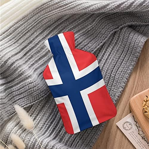 Norveç bayrağı Kapaklı Sıcak Su Torbası 1L Enjeksiyon Kauçuk Sıcak Su Şişeleri El Isıtıcı Soğuk Koruma