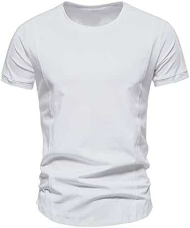 2023 Yeni Erkek Moda Derin V Boyun Kısa Kollu Tişört Pamuk Elastik Dip Gömlek Küçük Stand Up Yaka