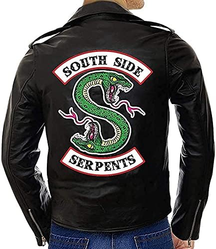AKS Modu erkek Brando Siyah Cole Sprouse Suni Deri Ceket / Güney tarafı Serpentss Ceket