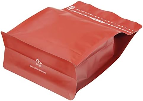 Valfli Kırmızı Renkli Kahve Poşetleri, Hava Tahliye Valfli Yüksek Bariyerli Folyo Kahve Paketi Poşetleri, Düz Tabanlı
