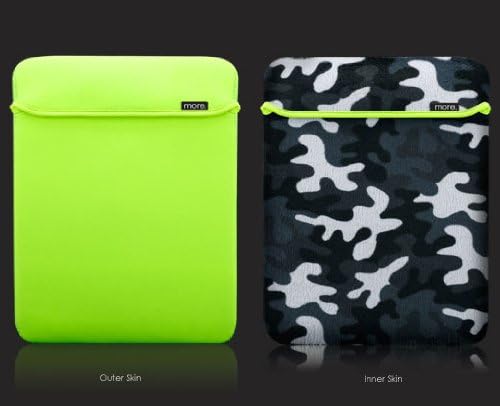 daha. iPad / iPad 2 için Safara Koleksiyonu Tersinir Neopren Kılıf (Neon Yeşili / Mavi Kamuflaj)