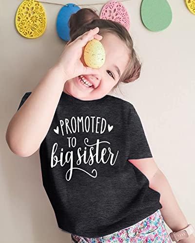 DUTUT Terfi Büyük Kardeş Gömlek Yürümeye Başlayan Kızlar için Bebek Kız Duyuru kısa kollu t-shirt Tee Üst