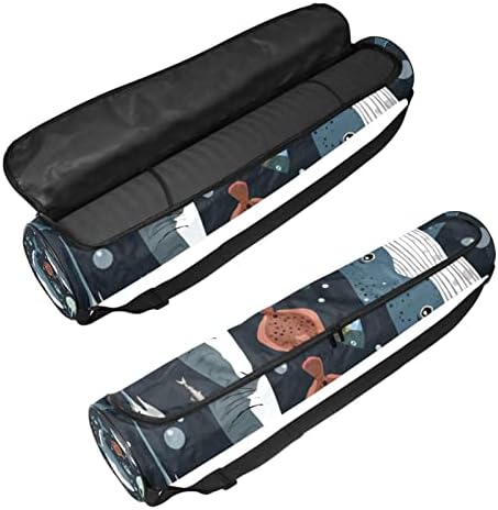 RATGDN Yoga Mat Çantası, Köpekbalığı Balinalar Balık ve Denizanası egzersiz yoga matı Taşıyıcı Tam Zip Yoga Mat Taşıma