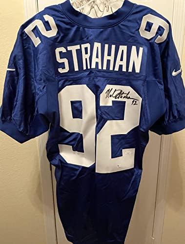 Michael Strahan imzalı imza otomatik 2000 Giants otantik Nike oyun forması JSA İmzalı NFL Formaları