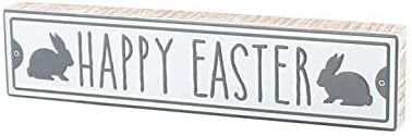 Collins Boyama 'Mutlu Paskalya' Tavşan Sokak İşareti Tarzı Raf Bakıcısı-Ahşap Masa Dekorasyon için Bahar, Paskalya,