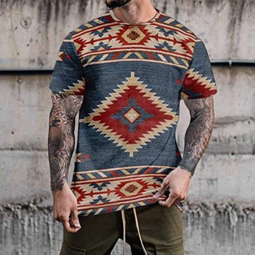 Erkek Yaz Geometrik Baskı T Shirt Bluz Yuvarlak Boyun Kısa Kollu Üstleri T Shirt Erkek T Shirt Uzun Kollu Çeşitli