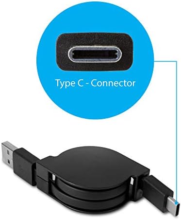 JBL Reflect Mini NC ile Uyumlu BoxWave Kablosu (BoxWave Kablosu) - miniSync - USB-A'dan USB Tip C'ye, Geri Çekilebilir