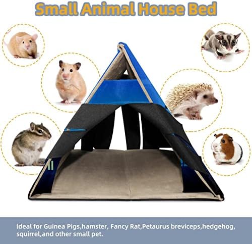 Küçük Kobay Hamster Kirpi Tavşan Hideout Yuva Aksesuarları, mavi Cadılar Bayramı Gece Desen Kafesleri Yatak Küçük