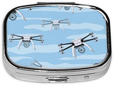 Uçan Drones Kare Mini Hap Durumda Ayna ile Seyahat Dostu Taşınabilir Kompakt Bölmeli Hap Kutusu
