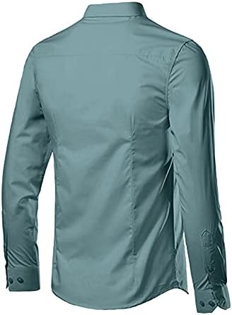 WENKOMG1 Bahar İş Elbise Gömlek Erkekler için İş slim sağlıklı tişört Ofis Üstleri Uzun Kollu Düğme Kazak Gömlek