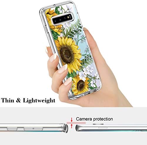 ICEDIO Galaxy S10 Kılıf Temizle Kızlar Kadınlar için Moda Çiçek Tasarımları ile, darbeye Slim Fit TPU Tampon Kapak