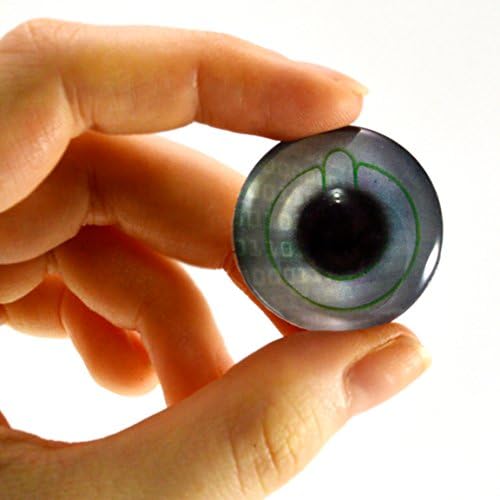30mm Cyberpunk Cam Göz Bilgisayar Teknolojisi Güç Düğmesi Soluk Mavi ve Yeşil Tahnitçilik Heykeller veya Takı Yapımı